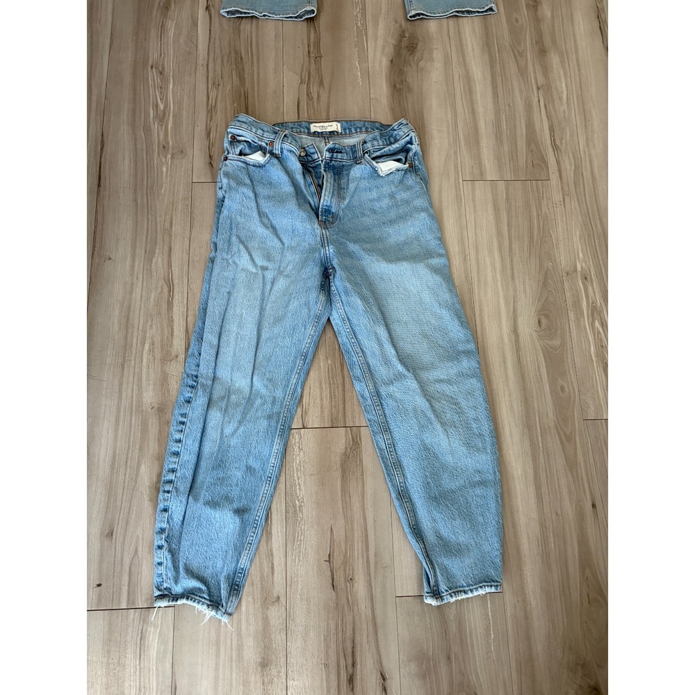 Abercrombie & Fitch The 80s Mom High Rise Jeans Womens 29 Blue Denim Logo Cotton